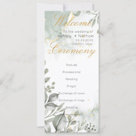 Eukalyptus green & gold Wassercolor Hochzeit