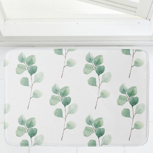 Eukalyptus Green Pattern Badematte