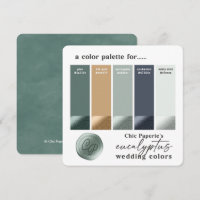 Eukalyptus Green Summer Wedding Color Palette Card