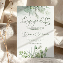Eukalyptus Green Verlobung Card, Einmalige Hochzei