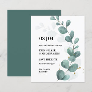 Eukalyptus Green Watercolor Save the Date