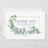 Eukalyptus Green Wedding Gold Frame