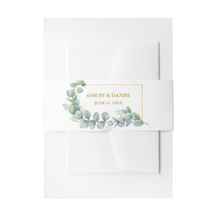 Eukalyptus Green Wedding Gold Frame Einladungsbanderole