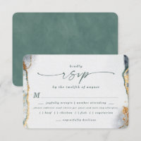 Eukalyptus Green Wedding Meal Choice RSVP Card