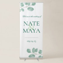 Eukalyptus Green Wedding Sign Banner Dekoration