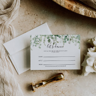 Eukalyptus Green Wedding Song Request Card RSVP Karte