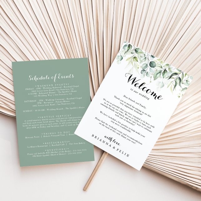 Eukalyptus Green Wedding Welcome Letter (Von Creator hochgeladen)