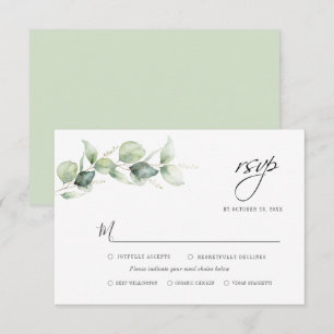 Eukalyptus Greenerage Foliage Minimalistisch Weddi RSVP Karte