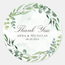 Eukalyptus Greenerage Foliage Wedding Round Sticke