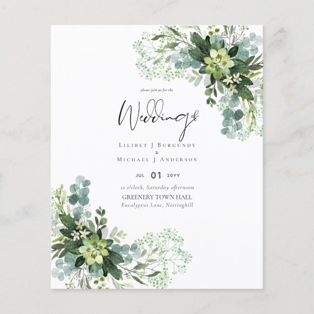 Eukalyptus Greenerenerage Foliage Wedding Flyer (Vorne)