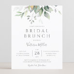 Eukalyptus Greenerenery Blätter Bridal Brunch<br><div class="desc">Schöne Brautbrunch Einladung mit Aquarell Eukalyptus und Goldgold Blätter.</div>