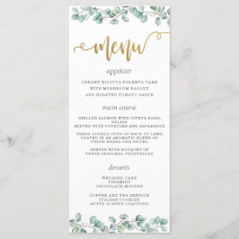 Eukalyptus Greenerenery Blätter Gold Wedding Menu Programm
