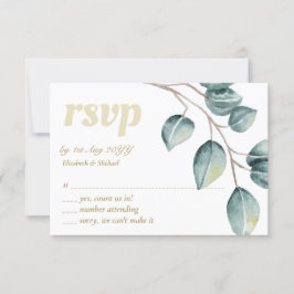 Eukalyptus Greenerenery-Blätter Wedding RSVP MENU Karte