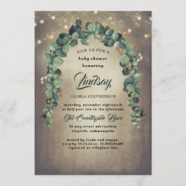 Eukalyptus Greenerenery Garland Rustic Baby Shower Einladung
