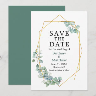 Eukalyptus Greenerenery Geo Frame Green Save The Date