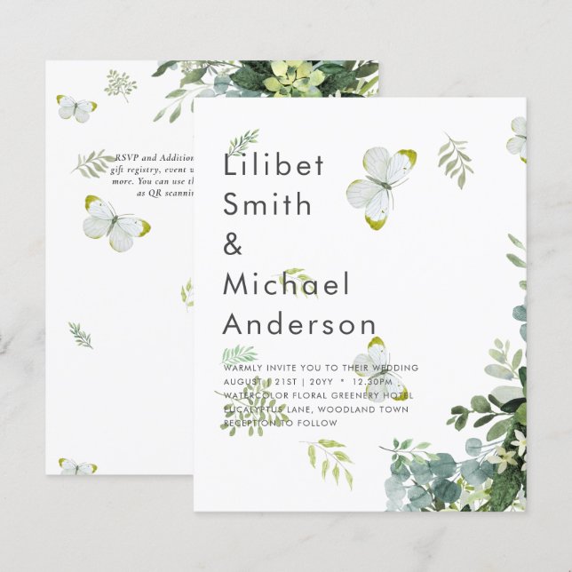 Eukalyptus Greenerenery Leaf Botanische Hochzeit (Vorne/Hinten)