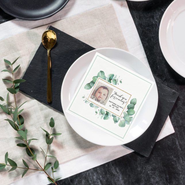 Eukalyptus Greenerening Christening DANK Serviette (Von Creator hochgeladen)