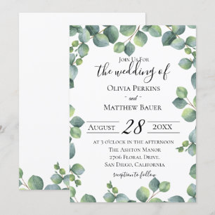 Eukalyptus Greenerie Hochzeit Einladung