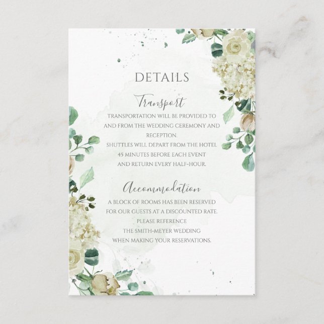 Eukalyptus Greenerity Blätter Elegante Hochzeit de Begleitkarte (Vorderseite)