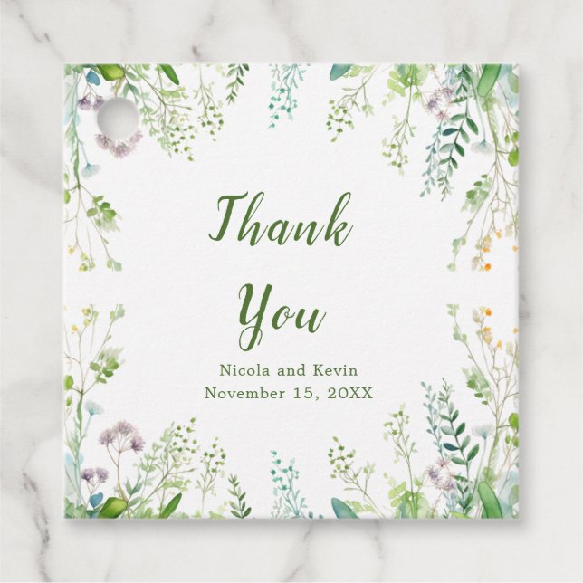 Eukalyptus Greenerity Blätter Wedding Geschenkanhänger (Vorderseite)