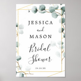 Eukalyptus Greenerity Brautparty Begrüßungszeichen Poster
