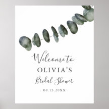 Eukalyptus Greenerity Brautparty Begrüßungszeichen