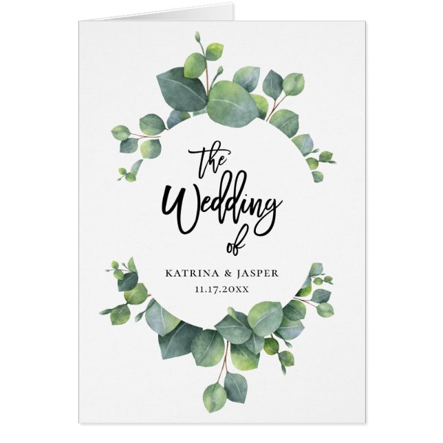 Eukalyptus Greenerity Frame Wedding Program (Vorne)