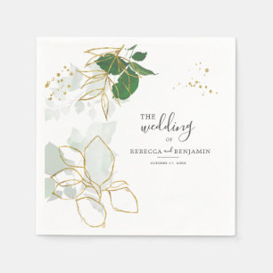 Eukalyptus Greenerity Gold Blätter Hochzeit Serviette