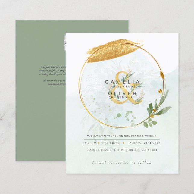 Eukalyptus Greenerity Gold Wedding QR CODE IN (Vorne/Hinten)