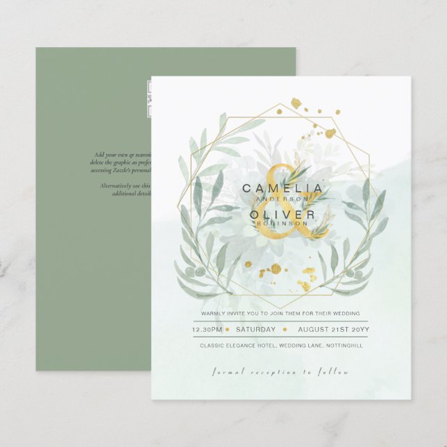 Eukalyptus Greenerity Gold Wedding QR CODE IN (Vorne/Hinten)