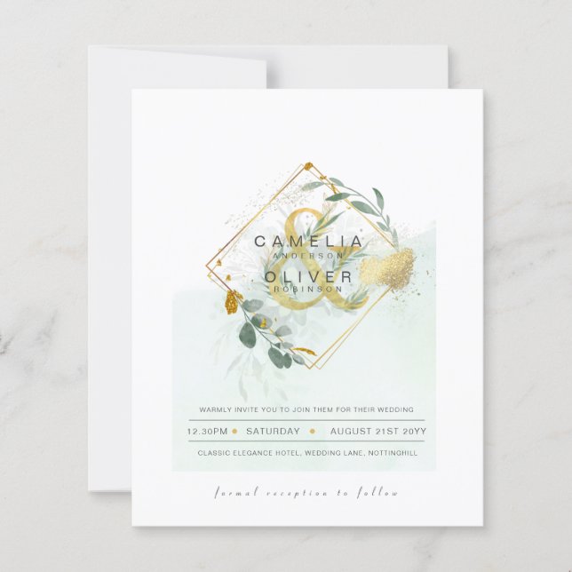 Eukalyptus Greenerity Gold Wedding QR CODE IN (Vorderseite)