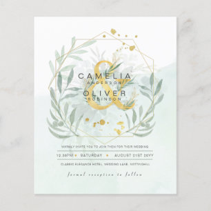Eukalyptus Greenerity Gold Wedding QR CODE IN Flyer