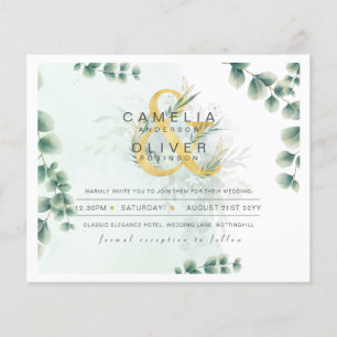 Eukalyptus Greenerity Gold Wedding QR CODE IN Flyer