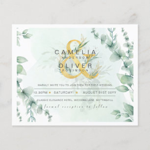 Eukalyptus Greenerity Gold Wedding QR CODE IN Flyer