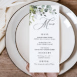 Eukalyptus Greenerity Hochzeitstag Menükarte<br><div class="desc">Für weitere Anpassungen klicken Sie bitte auf den Link "Weitere Anpassung" und verwenden Sie unser Design-Tool,  um diese Vorlage zu ändern.</div>