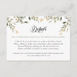 Eukalyptus Greenerity und Gold Wedding Details Begleitkarte