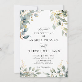 Eukalyptus Greenerity und Gold Wedding Einladungen