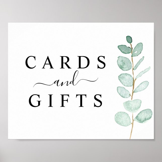 Eukalyptus Greenerity Wedding Cards & Gifts Zeiche Poster (Vorne)