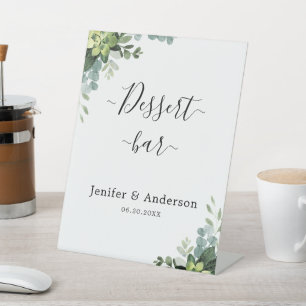 Eukalyptus Greenerity Wedding Dessert Bar Sign Sockelschild