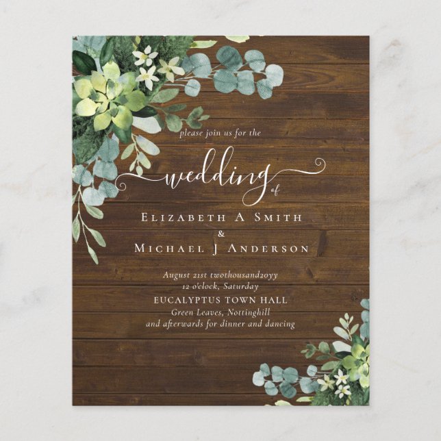 Eukalyptus Greenerity Wedding Flyer (Vorne)