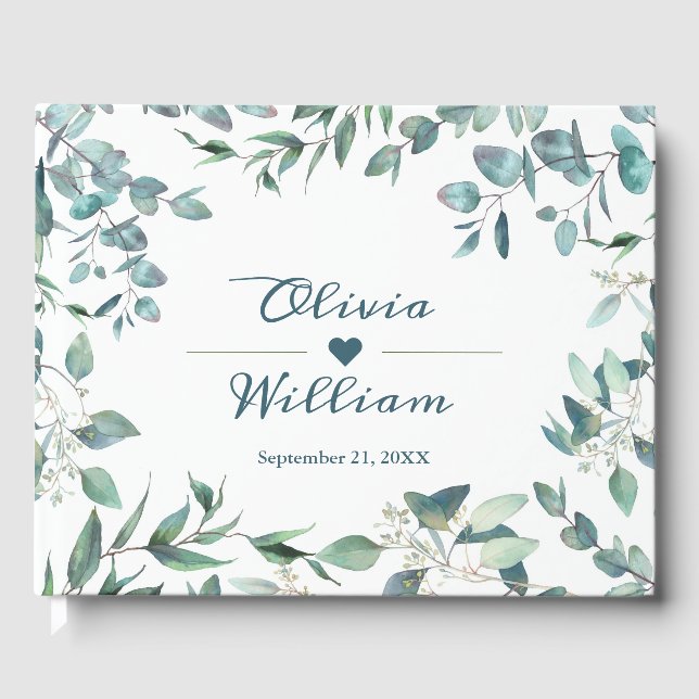 Eukalyptus Greenerity Wedding Gästebuch (Vorderseite)