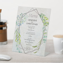 Eukalyptus Greenerity Wedding Menu Sign Sockelschild