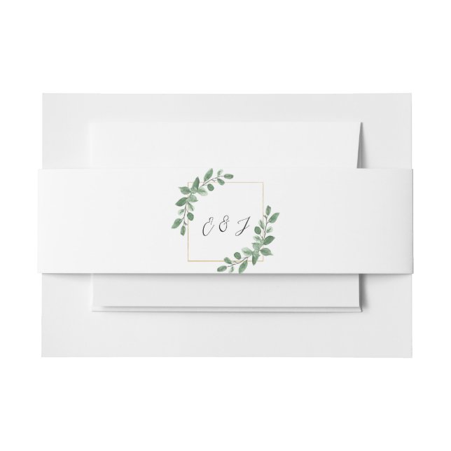 Eukalyptus Greenerity Wedding mit benutzerdefinier Einladungsbanderole (Vorderseite Beispiel)