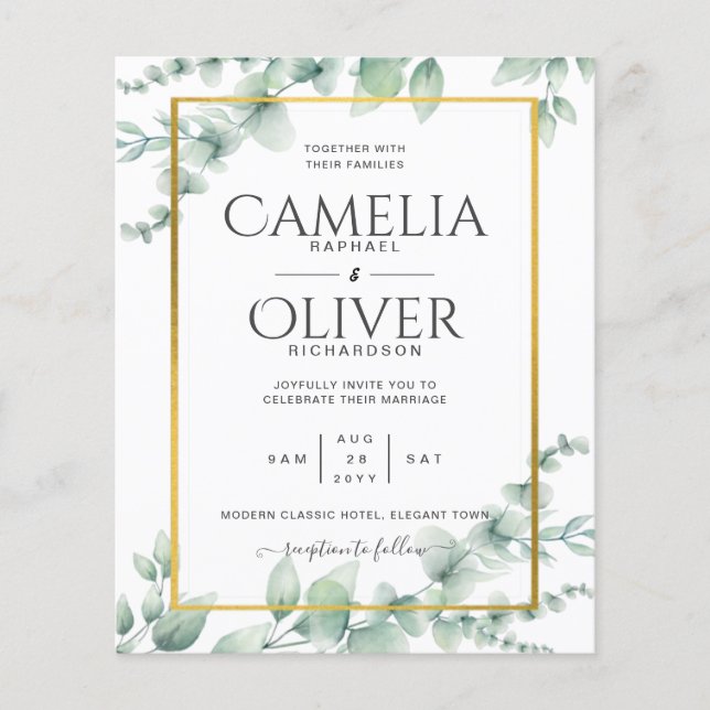 Eukalyptus Greenerity Wedding QR CODE Modernes Bud Flyer (Vorne)