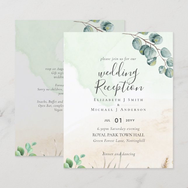 Eukalyptus Greenerity Wedding RECEPTION Party (Vorne/Hinten)
