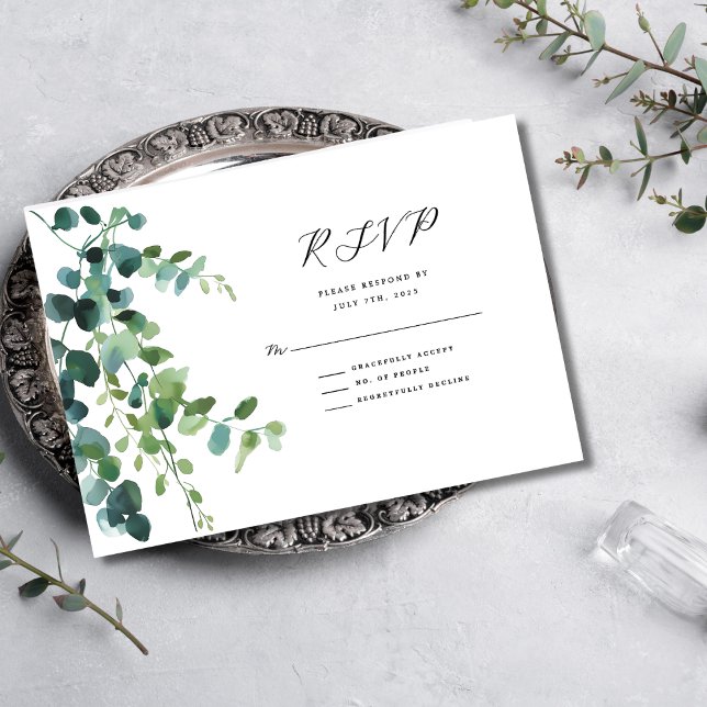 Eukalyptus Greenerity Wedding Response Card RSVP Karte (Von Creator hochgeladen)
