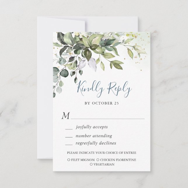 Eukalyptus Greenerity Wedding RSVP Card (Vorderseite)