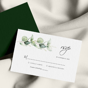 Eukalyptus Greenerity Wedding RSVP Card Mitteilungskarte