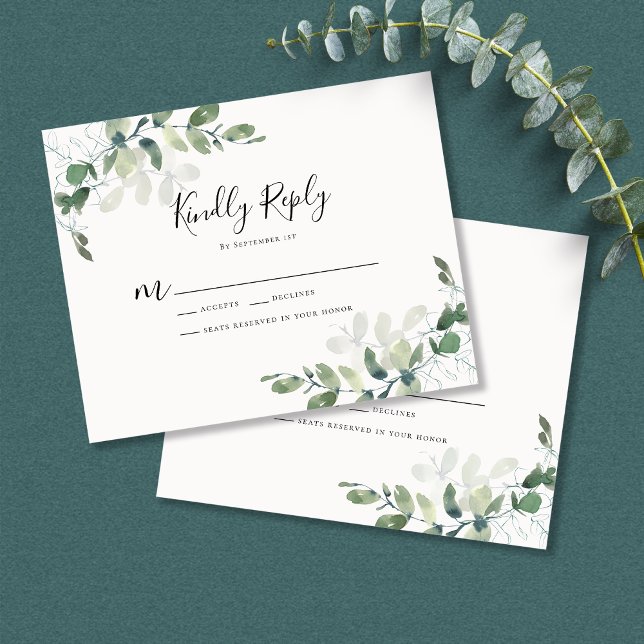 Eukalyptus Greenerity Wedding RSVP Flyer (Von Creator hochgeladen)
