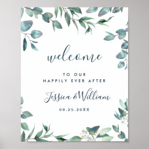 Eukalyptus Greenerity Wedding Welcome Poster